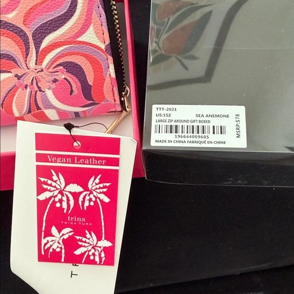 Trina Turk Vibrant Pink and Purple Swirl wallet - Picture 7 of 7